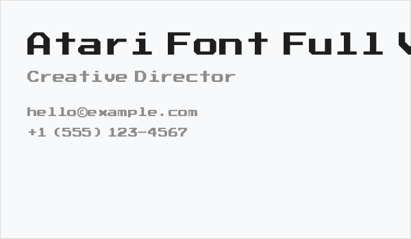Atari Font Full Version Business Card