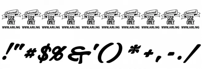 Atelas Personal Use Only Font OTHER CHARS