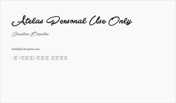 Atelas Personal Use Only Business Card