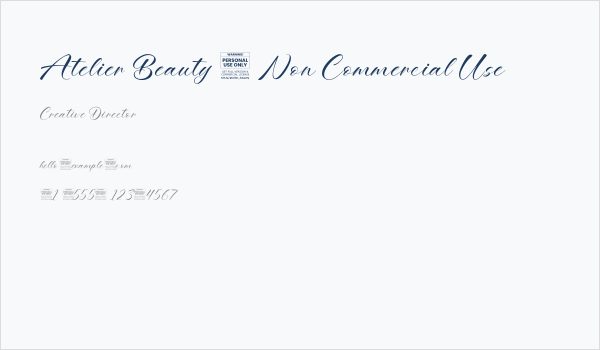 Atelier Beauty - Non Commercial Use Business Card