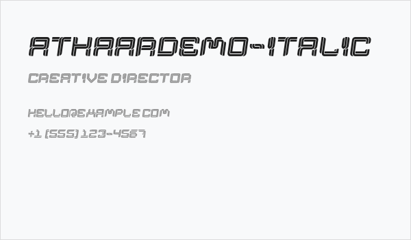 AthaarDemo-Italic Business Card