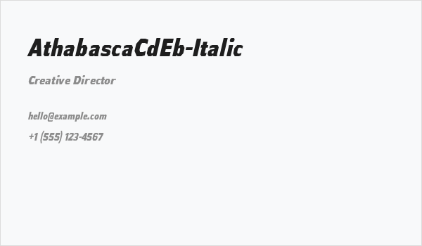 AthabascaCdEb-Italic Business Card