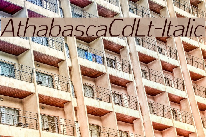 AthabascaCdLt-Italic Font examples