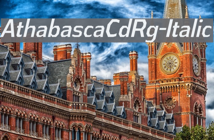 AthabascaCdRg-Italic Font examples
