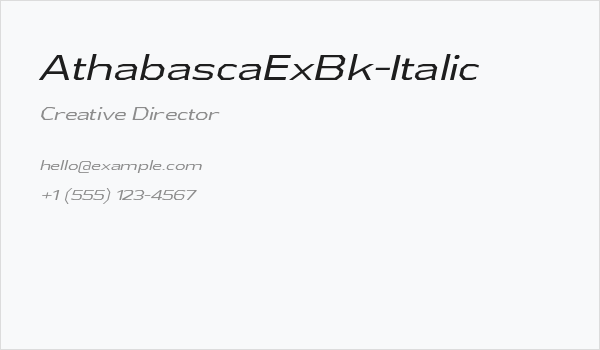 AthabascaExBk-Italic Business Card