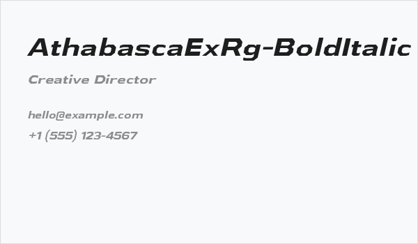 AthabascaExRg-BoldItalic Business Card