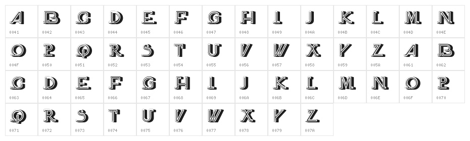Atheist College Regular Character Map