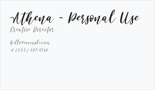 Athena - Personal Use Business Card