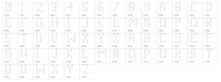 Athena Regular Character Map