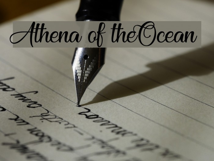 Athena of theOcean フォント examples