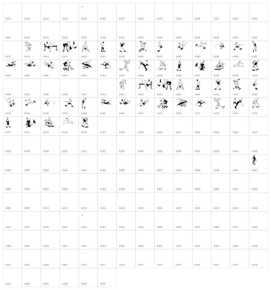 AthletenEins Character Map