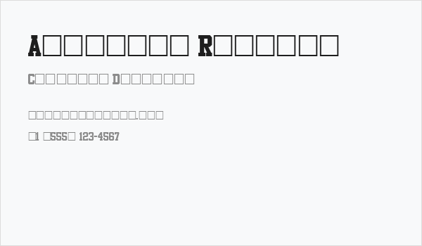 Athletic Regular Business Card