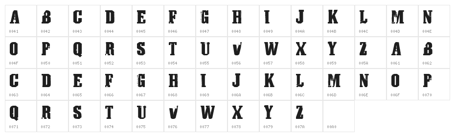 AthleticTown v0.1 Character Map