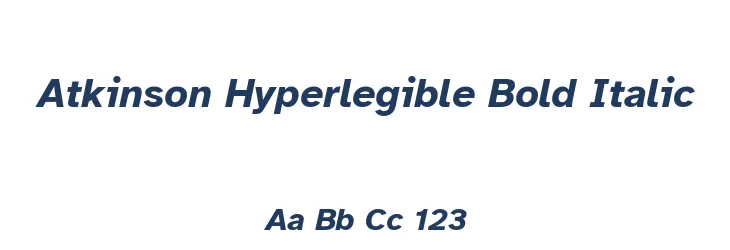 Atkinson Hyperlegible Bold Italic