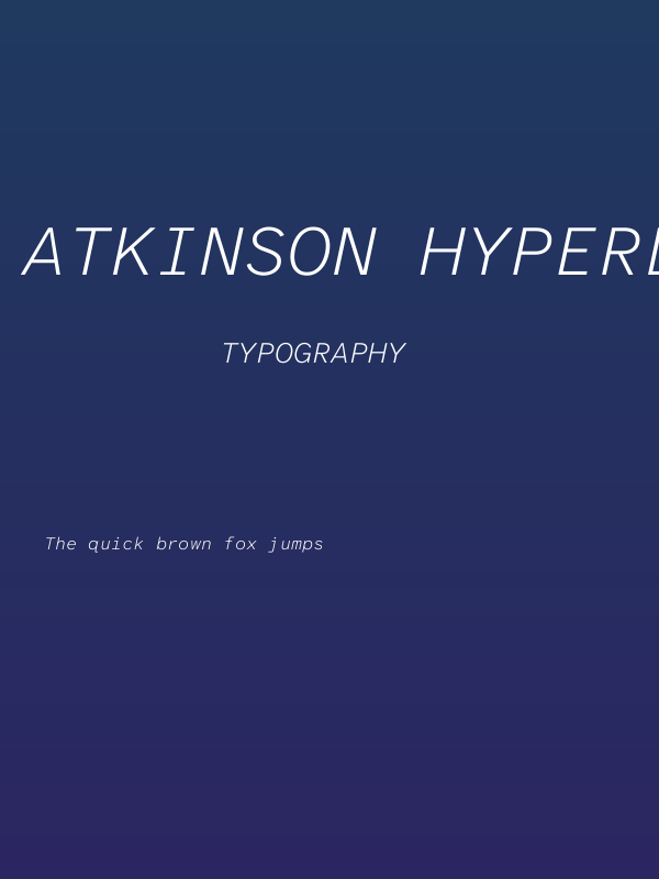 Atkinson Hyperlegible Mono ExtraLight Italic Poster