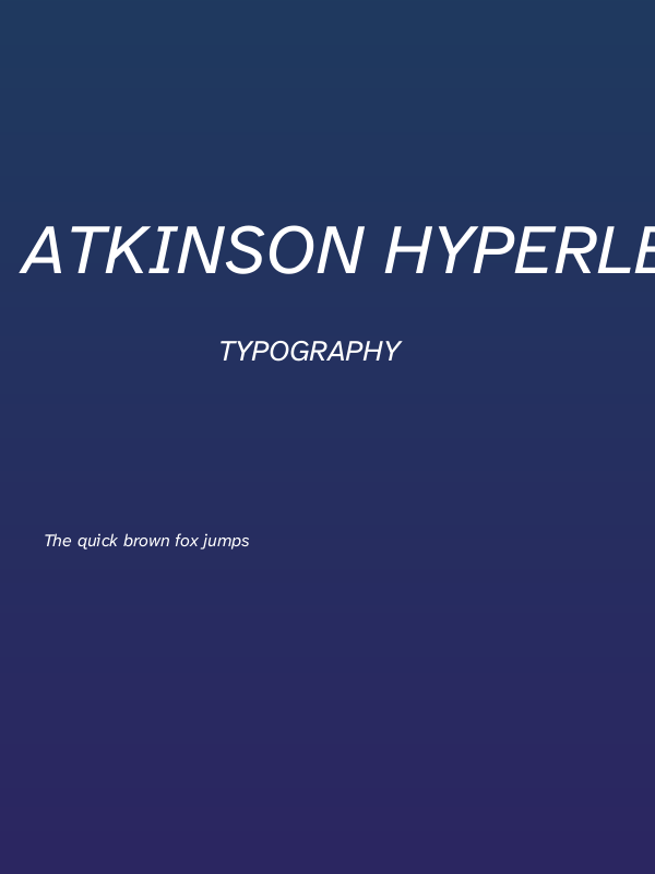 Atkinson Hyperlegible Next Italic Poster