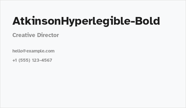AtkinsonHyperlegible-Bold Business Card