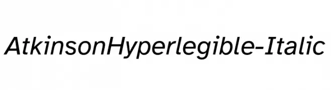 AtkinsonHyperlegible-Italic  font caratteri gratis
