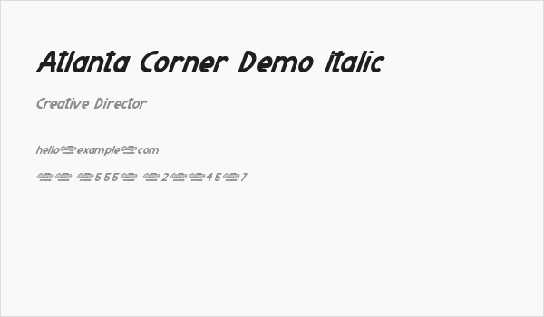 Atlanta Corner Demo Italic Business Card