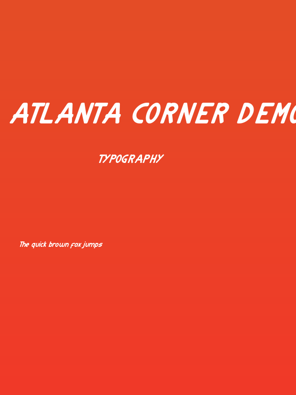 Atlanta Corner Demo Italic Poster