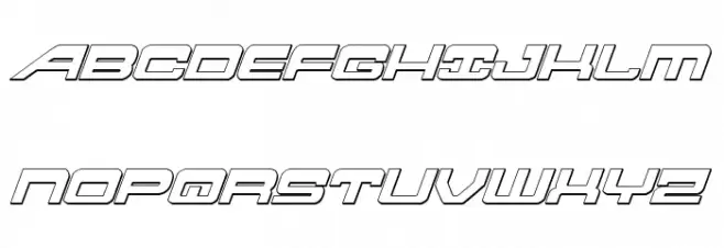 Atlantia 3D Italic Caratteri MAIUSCOLE