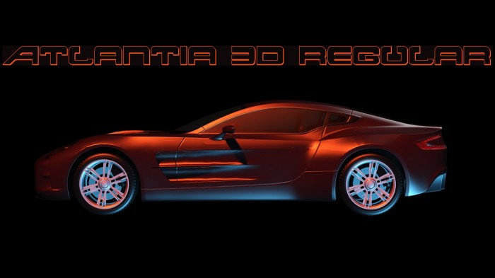 Atlantia 3D Regular Font examples