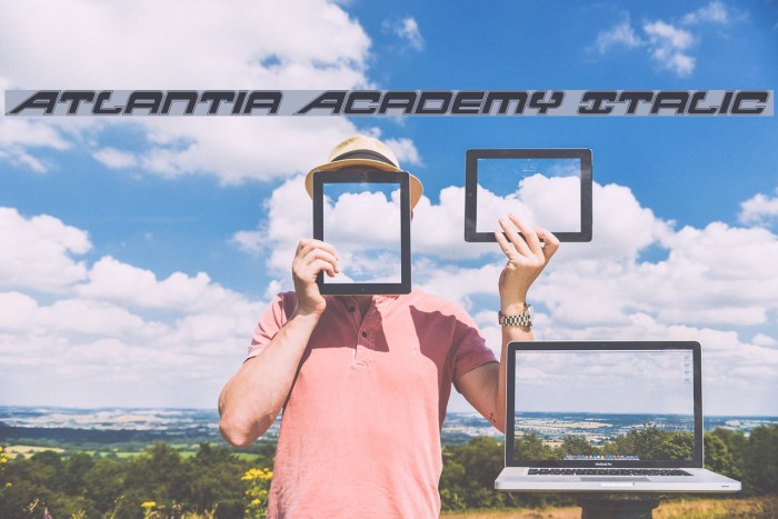 Atlantia Academy Italic Font examples