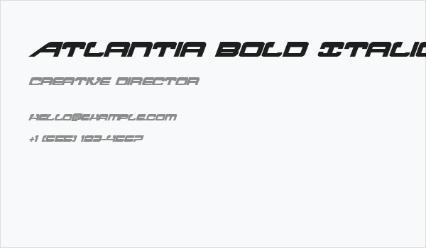 Atlantia Bold Italic Business Card