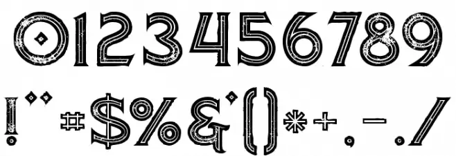 Atlantis Inline Grunge Font OTHER CHARS