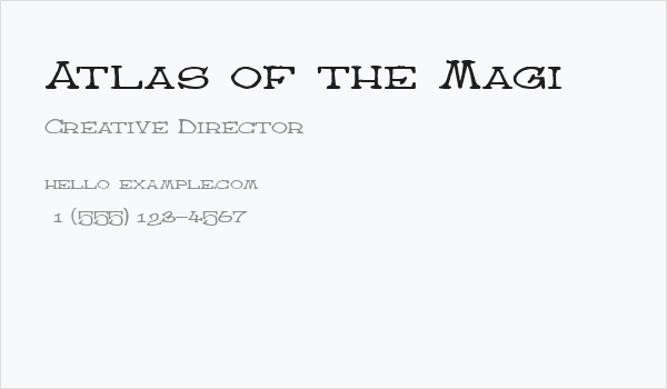 Atlas of the Magi Business Card