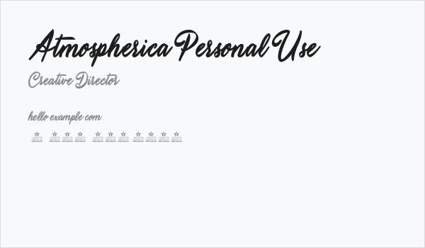 Atmospherica Personal Use  Business Card