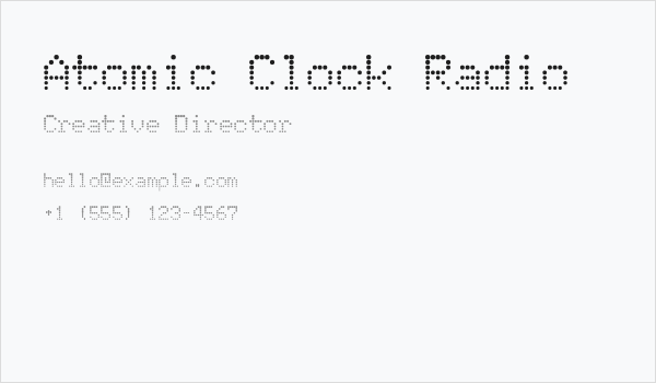 Atomic Clock Radio Business Card