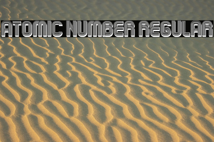 Atomic Number Regular Example 2