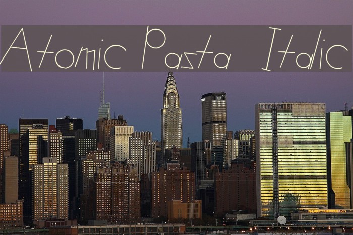 Atomic Pasta Italic Font examples