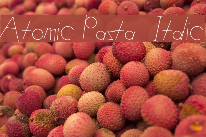 Atomic Pasta Italic Font examples