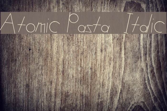 Atomic Pasta Italic Font examples