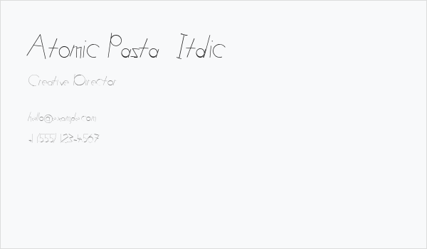 Atomic Pasta  Italic Business Card