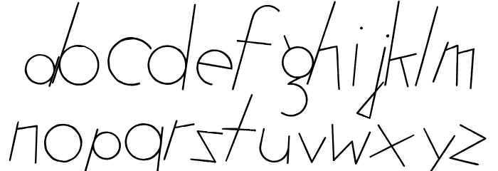 Atomic Pasta Italic Font LOWERCASE