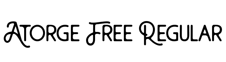 Atorge Free Regular  font caratteri gratis