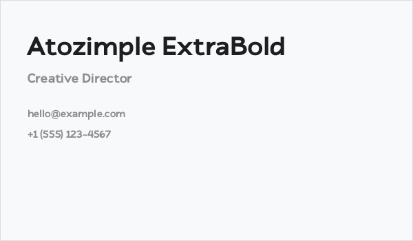 Atozimple ExtraBold Business Card