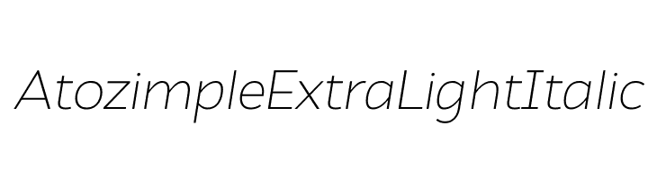 Atozimple ExtraLight Italic  フリーフォントのダウンロード