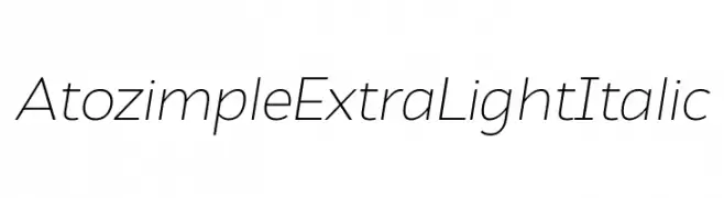 Atozimple ExtraLight Italic  Frei Schriftart Herunterladen