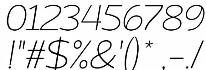 Atozimple ExtraLight Italic Font OTHER CHARS