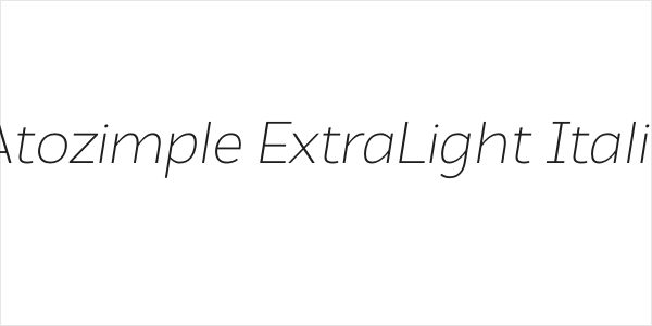 Atozimple ExtraLight Italic Logo