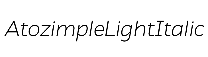 Atozimple Light Italic  フリーフォントのダウンロード