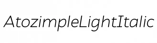 Atozimple Light Italic  Frei Schriftart Herunterladen