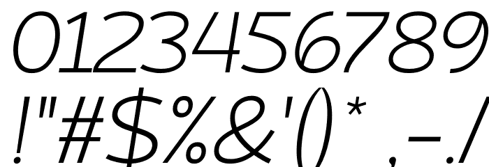Atozimple Light Italic Font OTHER CHARS