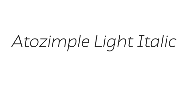 Atozimple Light Italic Logo