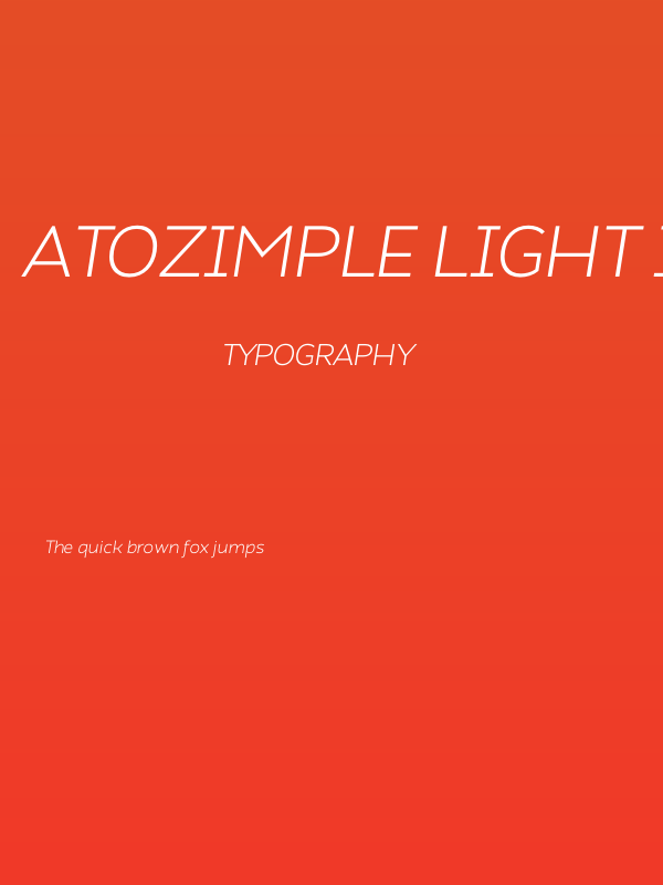 Atozimple Light Italic Poster