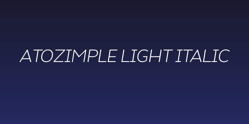 Atozimple Light Italic Social Header